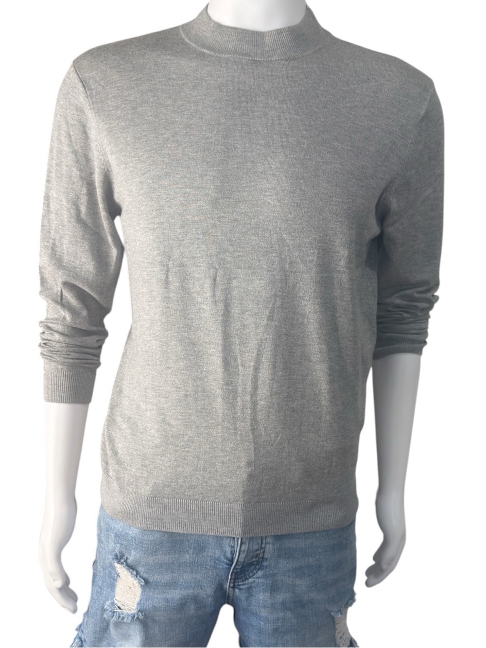 Zara Men's Heather Gray Crewneck Sweater